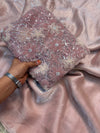 Partywear applique work designer blouse with saree