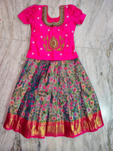 Customised maggam pattu parikini for kids