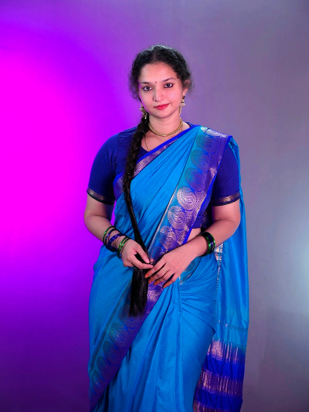 Mysore silk contrast budget friendly saree