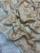 Premium Mysore silk saree with bandhej pallu and blouse