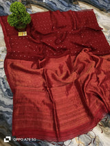Pure Matka Silk mark certified sea shell saree