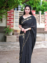 Rangoli crush pure handwork saree