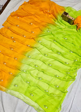 Multi shade chiffon buttis saree