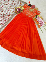 Trending partywear heavy maggam work anarkali set