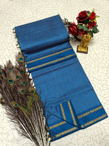 Kalyani Vintage Checked gap boarder saree