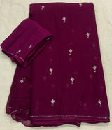 Chiffon contrast diamond saree