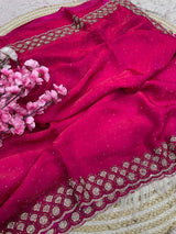 Space Silk diamond work saree