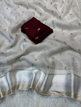 Surabhi checks viscose saree with space silk blouse