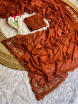Rangoli crush pure handwork saree