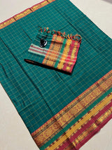 Narayanpeta checks model big boarder dress material set