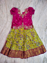 Customised maggam pattu parikini for kids
