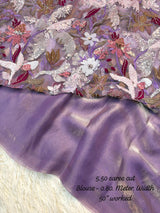 Dual tone space silk saree with 3d designer blouse
