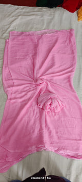 Plain single shade chiffon saree
