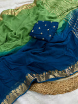 2 shades viscose georgette saree