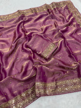 Space silk sequence party wear saree