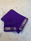 Viscose georgette soft fabric small zari boarder saree
