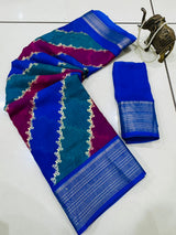 Marshmallow Matte Georgette Rangkat Saree