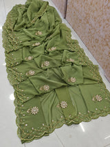 Royal georgette handwork saree