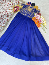 Trending partywear heavy maggam work anarkali set
