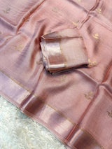 Jute silk viscose leaf pattern saree