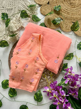 Pure georgette cutdhana handwork saree