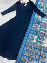 Vichitra silk kalamkari dupatta set