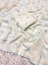 Pure georgette beads work saree