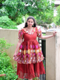 Customised boutique style kota fabric layers maxi