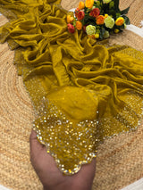 Space silk Diamond work saree