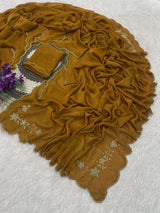 Rangoli crush pure handwork saree