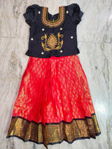 Customised maggam pattu parikini for kids