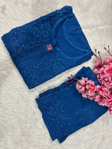 Chikankari Rayon Kurti 3Pc set