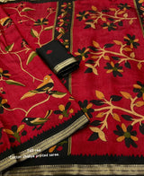 Maheswari Silk Kalamkari Parrot printed Saree