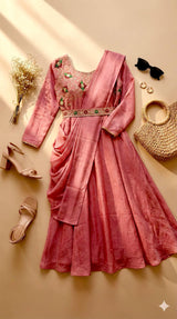Anarkali pre stitched indo western outfit