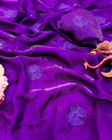Dark mocha flower space silk saree
