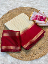 Chinnon weaving check saree with bentex boarder