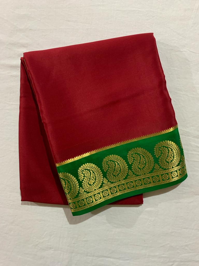 Mysore silk contrast budget friendly saree
