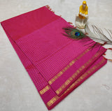 Kalyani Vintage Checked gap boarder saree