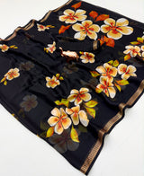Soft marshmallow georgette floral saree