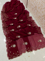 Royal georgette handwork saree