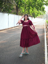 Lilly bullion knot vichitra silk frock