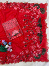 Partywear classy handwork katdana saree