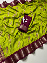 Beautiful marshmellow moss georgette saree