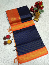 Kalyani pattu cotton checks saree