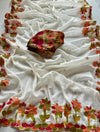 Premium applique work cut boarder saree