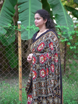 Premium quality pure cotton patola printed saree with stylish tassels