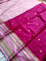 Banarasi soft katan silk contrast boarder saree