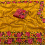 Fancy moss silk georgette soft saree