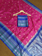 Banarasi soft katan silk contrast boarder saree