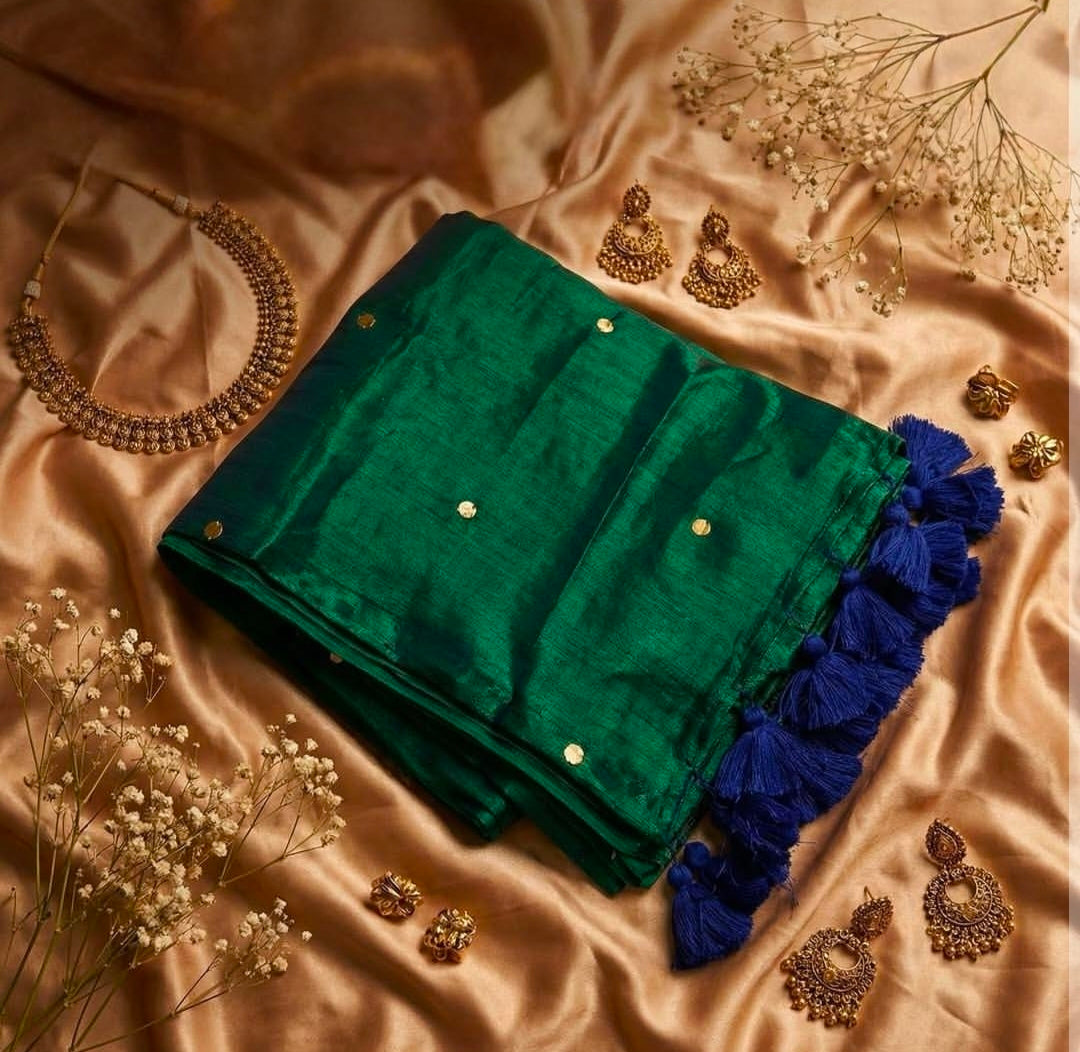 Raga tissue mul cotton saree